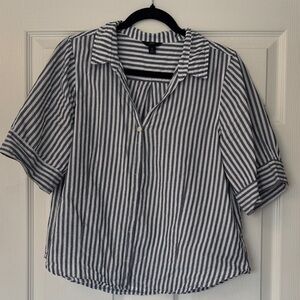 Striped Blue and White Women's Top
